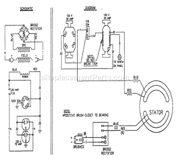 Page B Diagram and Parts List for 9443-0  Briggs and Stratton Generator